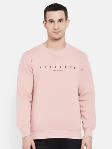 Duke Men Pink Printed Sweatshirt