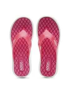 Adda Women Pink Rubber Thong Flip-Flops