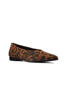 Clarks Women Brown Leopard Printed Leather Loafers