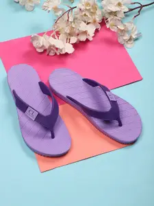 Carlton London Women Purple Rubber Thong Flip-Flops
