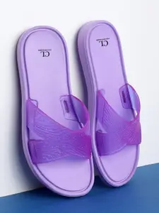 Carlton London Women Purple Rubber Sliders