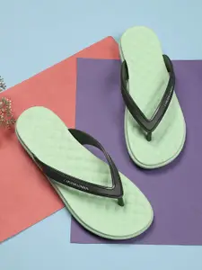 Carlton London Women Green Rubber Thong Flip-Flops