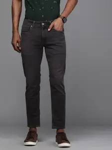 Louis Philippe Jeans Men Grey Smart Slim Fit Low-Rise Light Fade Stretchable Jeans
