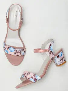 Funku Fashion Peach-Coloured Kitten Sandals