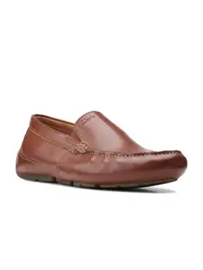 Clarks Men Tan Brown Leather Driving Shoes
