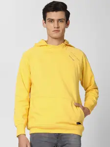 Peter England Casuals Men Yellow Hooded Sweatshirt