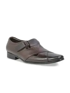 PRIVO by Inc.5 Men Maroon Solid Monk Shoes