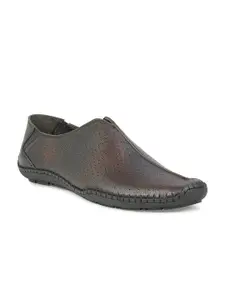 PRIVO by Inc.5 Men Brown Solid Slip On Shoes