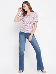 Uptownie Lite Floral Print Stretchable Square Neck Top