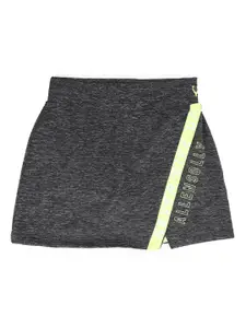Allen Solly Junior Girls Charcoal Grey Solid Mini Skirt
