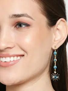 OOMPH Blue Contemporary Drop Earrings
