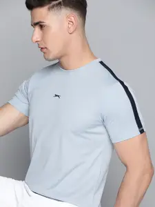 Slazenger Men Grey Brand Logo Printed Ultra-Dry T-shirt