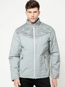 METTLE Men Grey Camouflage Padded Jacket