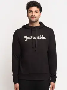 Invincible Men Black Printed Hooded Sweatshirt