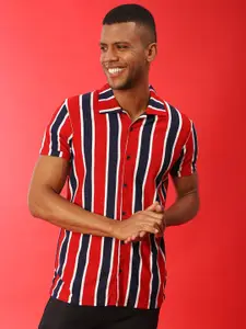 Campus Sutra Men Multicoloured Classic Striped Casual Shirt