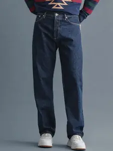GANT Men Navy Blue Clean Look Regular Fit Stretchable Jeans