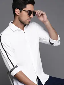 WROGN Men White Slim Fit Pure Cotton Casual Shirt