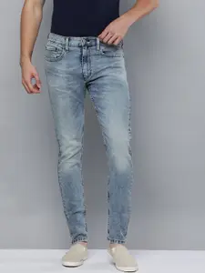 Levis Men Blue Skinny Tapered Fit Mid Rise Light Fade Stretchable Jeans