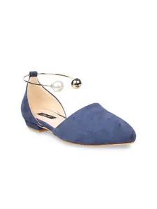 Sherrif Shoes Women Navy Blue Party Ballerinas Flats