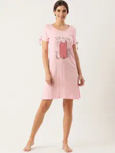 Slumber Jill Pink Printed Nightdress