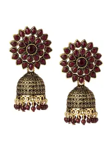 Shining Jewel - By Shivansh Woman Gold-Toned Classic Jhumkas Earrings