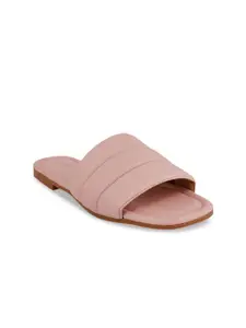 SCENTRA Women Peach-Coloured Open Toe Flats