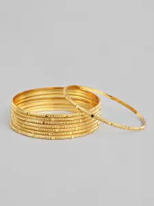 AccessHer Set of 8 Gold-Plated Handcrafted Bangles