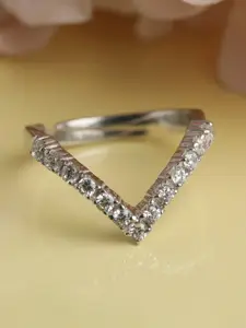 Clara 925 Silver V Shape Adjustable Ring