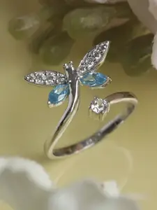 Clara Women Silver Butterfly Adjustable Ring