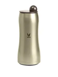 Vaya Silver-Toned & Brown Solid Stainless Steel Water Bottle