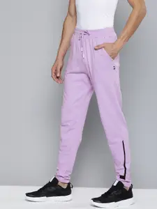 Kook N Keech Disney Men Lavender Colourblocked Printed Mid Rise Elasticated Track Pants