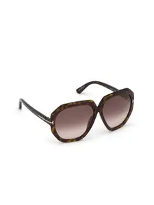 Tom Ford Women Grey Lens & Black Oversized Sunglasses With UV Protected Lens FT0791 60 52T