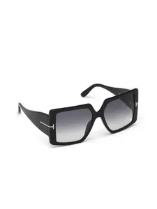 Tom Ford Women Grey Lens & Black Oversized Sunglasses with UV Protected Lens FT0790 57 01B