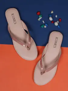 ICONICS Women Pink Open Toe Flats
