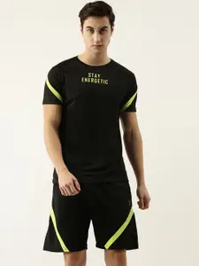 Maniac Men Black & Green Printed Tracksuit