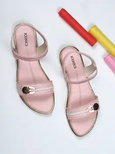 ICONICS Women Pink Open Toe Flats