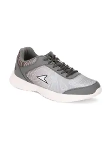 Power Men Grey & White Running Shoes