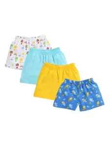 BUMZEE Boys Pack Of 4 Printed Cotton Shorts