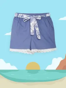 Biba Girls Blue Solid Shorts