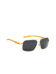 ROYAL SON Men Black Polarized & UV Protected Rectangle Sunglasses CHI00106-C3-R1