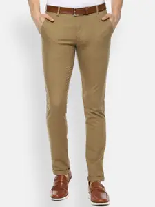 Louis Philippe Sport Men Khaki Solid Slim Fit Trousers