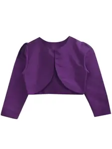 A.T.U.N. Girls Purple Crop Open Front Shrug