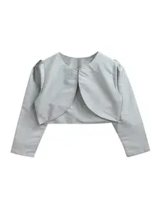 A.T.U.N. Girls Silver-Coloured Crop Shrug