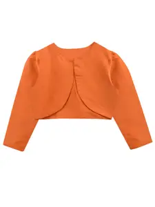 A.T.U.N. A T U N Girls Orange Crop Shrug