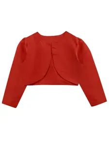 A.T.U.N. Girls Red Party Crop Open Front Shrug