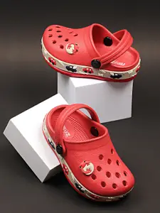 NEOZ Boys Red & Beige Rubber Clogs