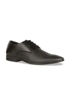 Bata Men Black Textured Formal Derbys