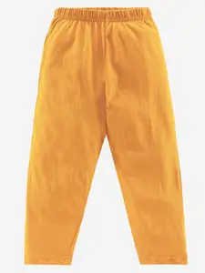 KiddoPanti Boys Mustard Yellow Solid Lounge Pants