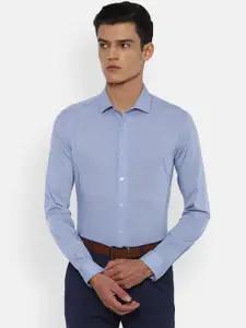 Louis Philippe Men Blue Solid Slim Fit Formal Shirt