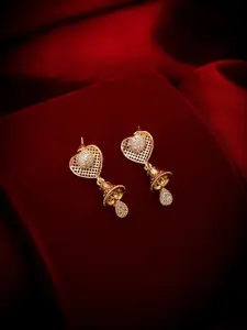 aadita Gold-Toned Contemporary Studs Earrings
